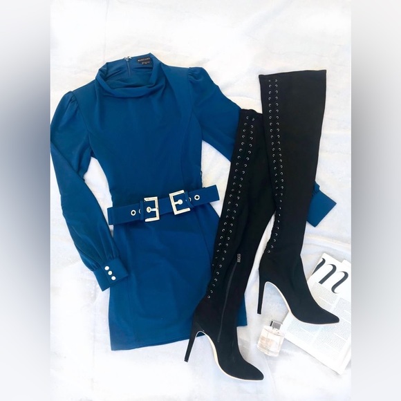 NWOT Marciano Jennie Belted Dress in Cobalt - Picture 10 of 10